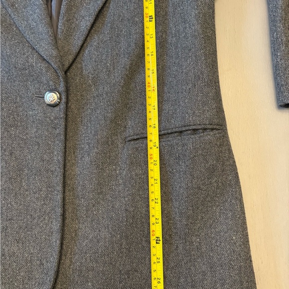 Vintage 90’s 100% Wool Blazer Jacket Gray Women’s 8P Tailored Single Breasted - Picture 11 of 13